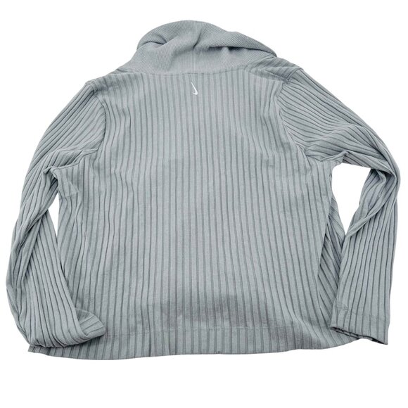 Nike Yoga Womens Plus Size Training Top 1X Shawl Collar Gray Ribbed Stretch - Picture 6 of 7